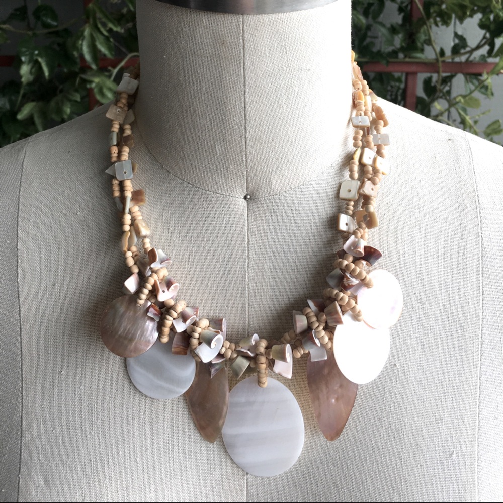 Shell in Puka mixed Strand Necklace